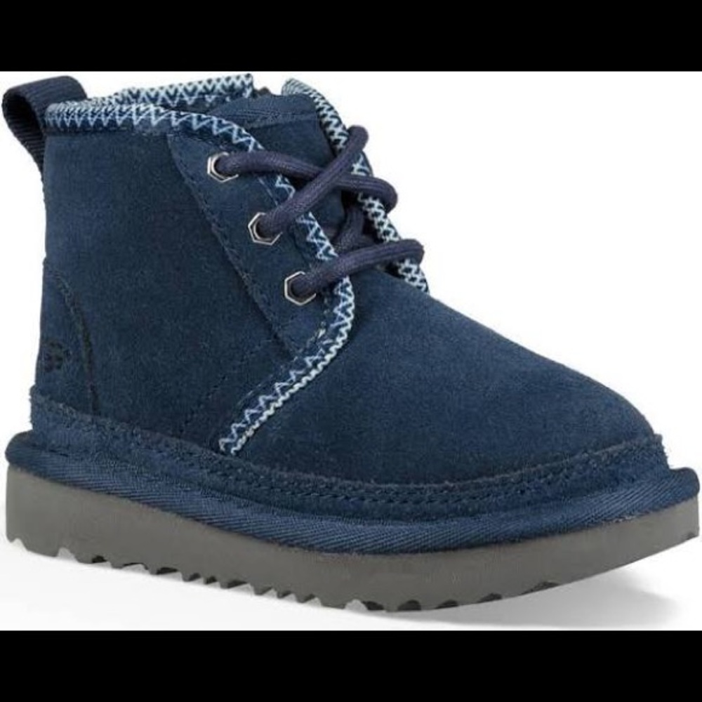 Navy Toddler Suede Boots